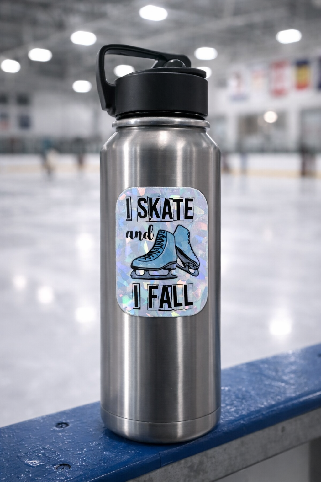I Skate and I Fall Holographic Stickers