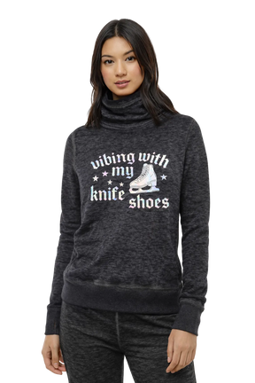 Vibing With My Knife Shoes - Holo Cowl Neck Sweatshirt 2XL - OneofOne