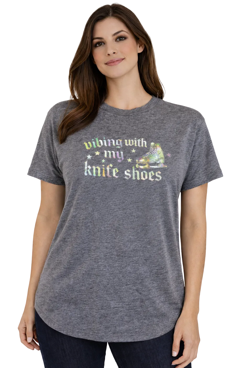 Vibing With My Knife Shoes Chameleon Green Tee - M - OneofOne