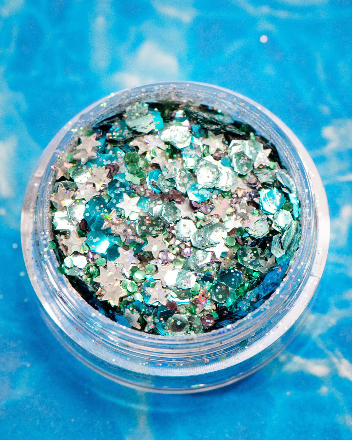 Lunautics Amalfi - Blue Holographic Eco Glitter with Stars