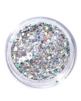 Lunautics Holo Universe - Silver Holographic Chunky Glitter with Moons and Stars