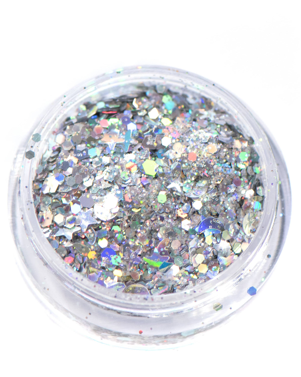 Lunautics Holo Universe - Silver Holographic Chunky Glitter with Moons and Stars