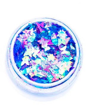 Mariah - Chunky Blue and Purple Butterfly Glitter