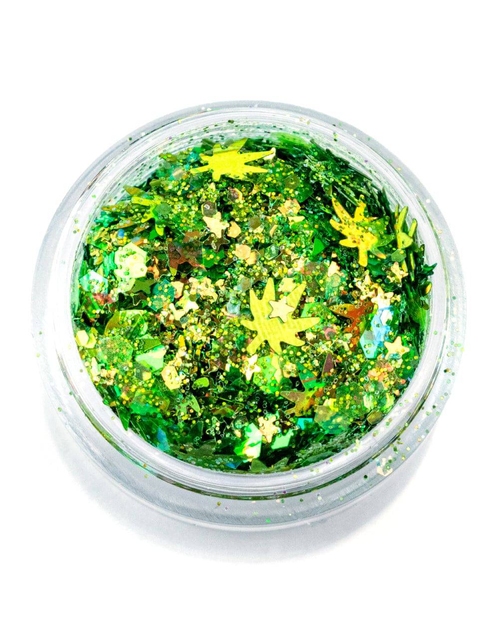 Lunautics Mary Jane - Chunky Green Leaf Glitter