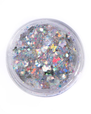 Social Butterfly - Holographic Silver Glitter with Butterflies