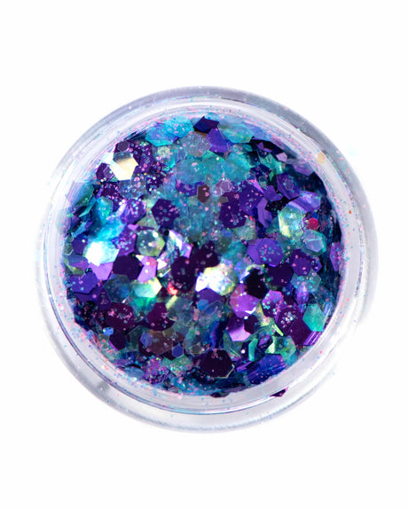 Lunautics Tea Party - Purple and Aqua Chunky Glitter