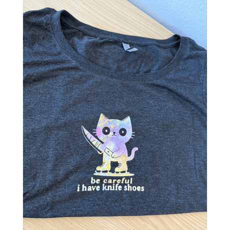 Dreamy Danger Knifeshoes Cat Women's Black Long Sleeve - XL - OneofOne