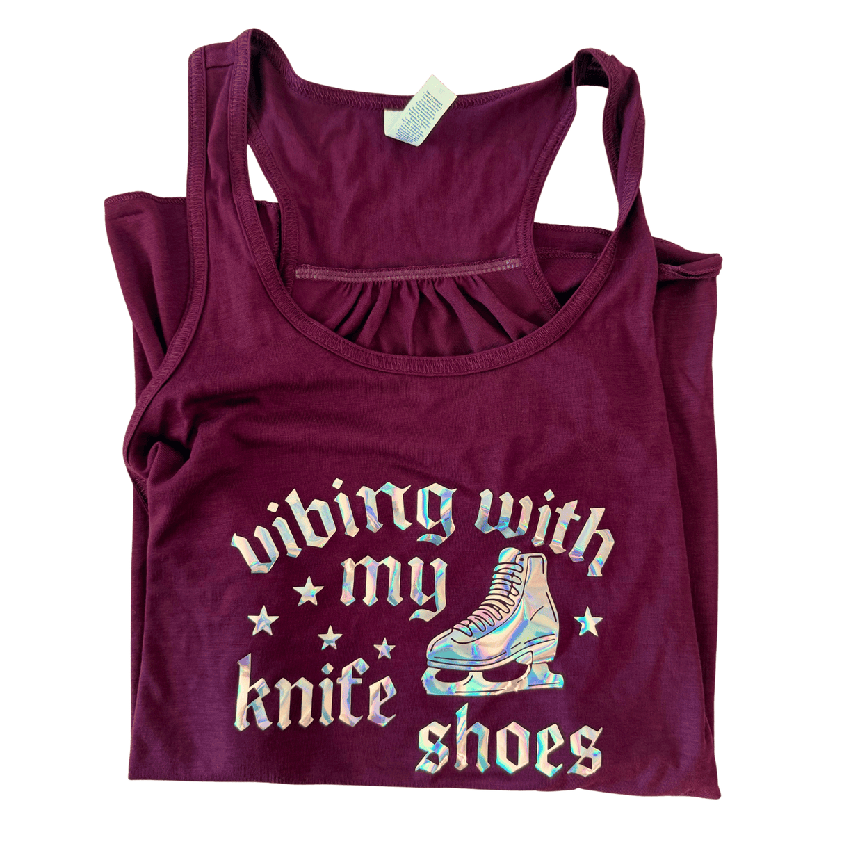 Vibing With My Knife Shoes - Holographic Tank XL- OneofOne