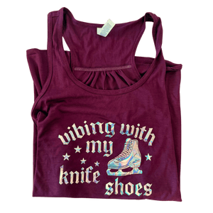 Vibing With My Knife Shoes - Holographic Tank XL- OneofOne