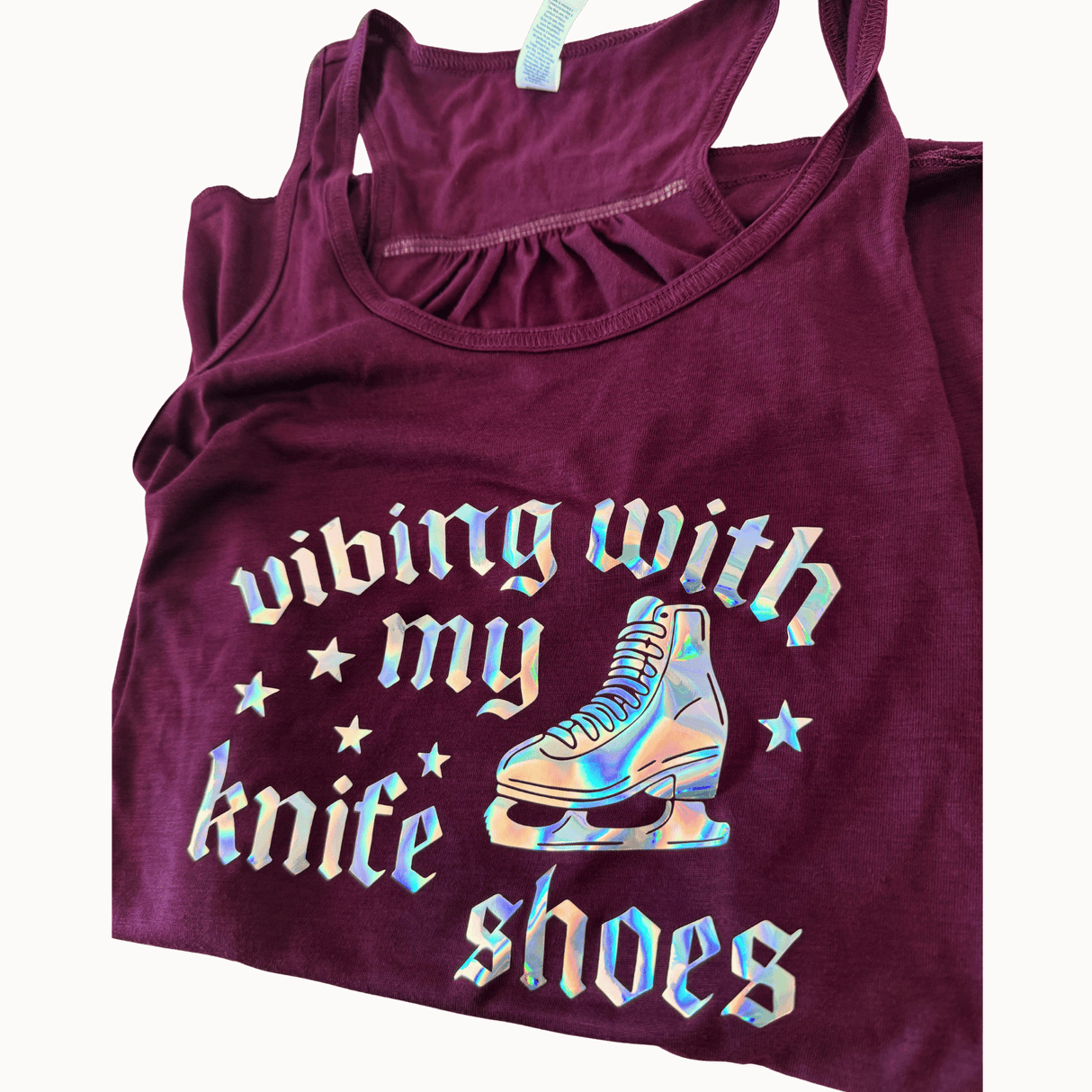 Vibing With My Knife Shoes - Holographic Tank XL- OneofOne