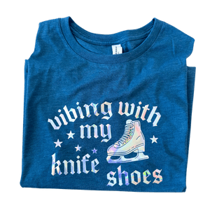 Vibing With My Knife Shoes - Holographic Crop Tank L - OneofOne