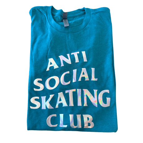 Anti Social Skating Club - Teal Holographic Tee XL - OneofOne
