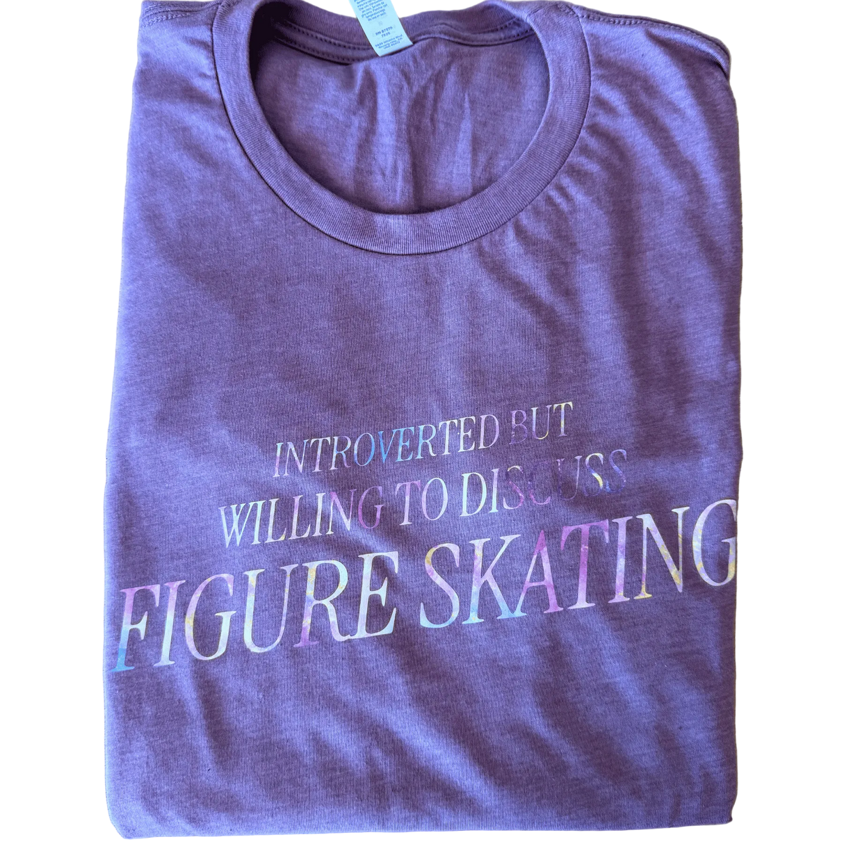 Introverted But Willing to Discuss Figure Skating Pastel Vibes Tee - M - OneofOne
