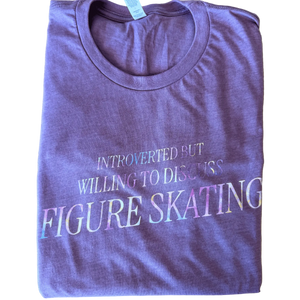 Introverted But Willing to Discuss Figure Skating Pastel Vibes Tee - M - OneofOne