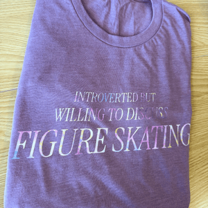 Introverted But Willing to Discuss Figure Skating Pastel Vibes Tee - M - OneofOne