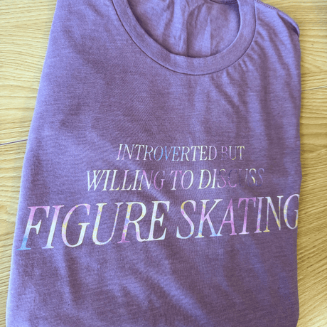 Introverted But Willing to Discuss Figure Skating Pastel Vibes Tee - M - OneofOne