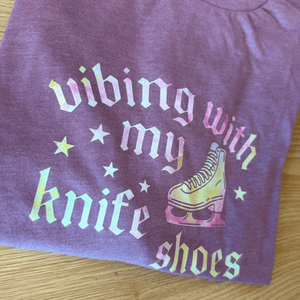 Vibing With My Knife Shoes Pastel Rainbow Tee - 2XL - OneofOne