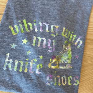 Vibing With My Knife Shoes Chameleon Green Tee - M - OneofOne