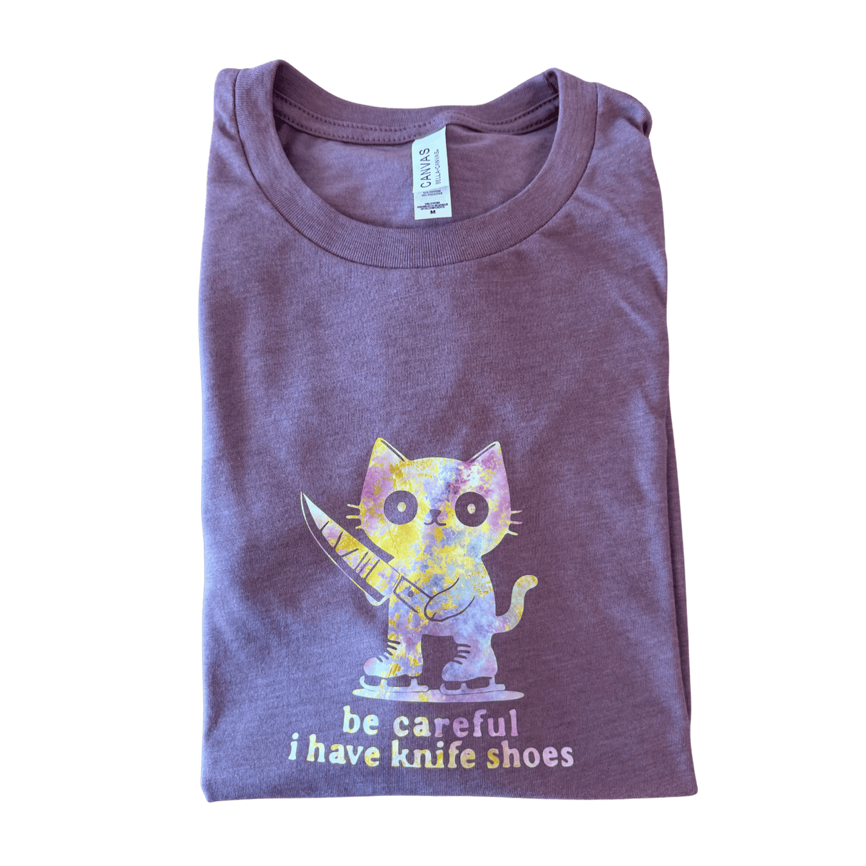 Painted Chaos Knifeshoes Cat Purple Tee - M - OneofOne