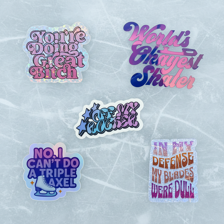 Sassy skating sticker bundle flat on ice