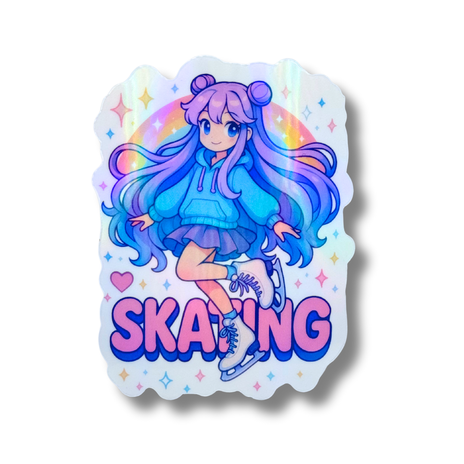 Skating Girl Sparkle Holo Stickers - Adults Skate Too LLC