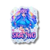 Skating Girl Sparkle Holo Stickers - Adults Skate Too LLC