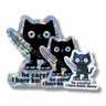 Be Careful I Have Knife Shoes Cat Holo Sticker