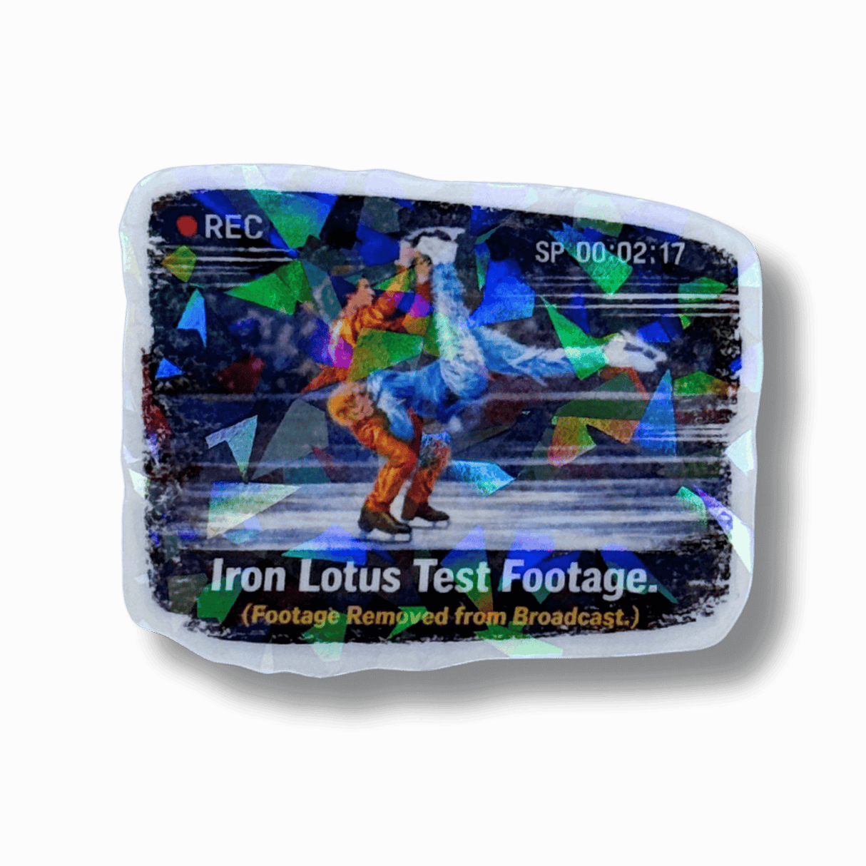Iron Lotus Test Footage Clear Ice Holo Sticker