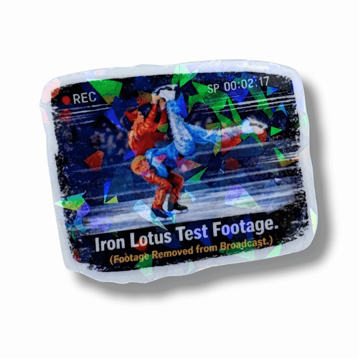Iron Lotus Test Footage Clear Ice Holo Sticker