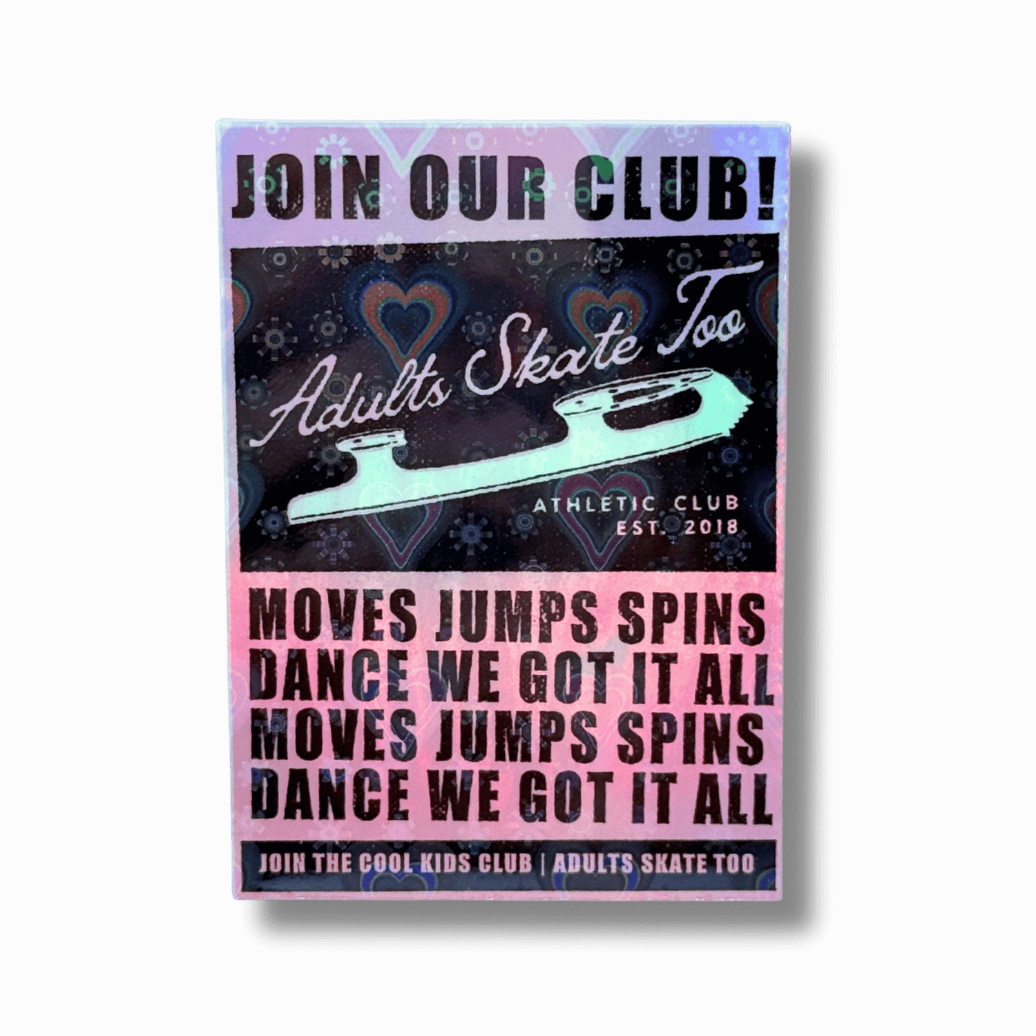 Join Our Club AST Athletic Club Holo Hearts Sticker