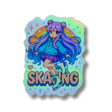 Skating Girl Sparkle Holo Stickers - Adults Skate Too LLC