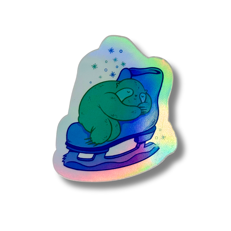 Skating Sloth Holo Stickers - Adults Skate Too LLC