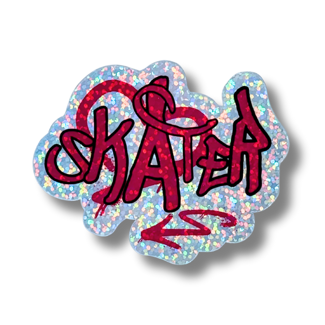 Skater Graffiti Sparkle Holo Stickers - Adults Skate Too LLC