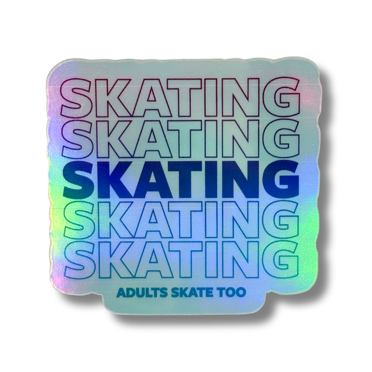 SKATING Ombre Holo Stickers - Adults Skate Too LLC
