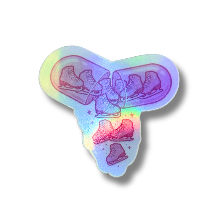 Skating Happy Pill Holo Stickers - Adults Skate Too LLC