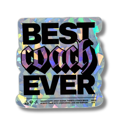 Best Coach Ever Cracked Ice Holo Stickers