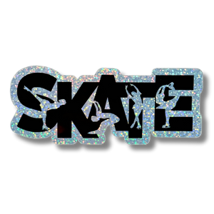 Skate Silhouettes Holo Glitter Stickers