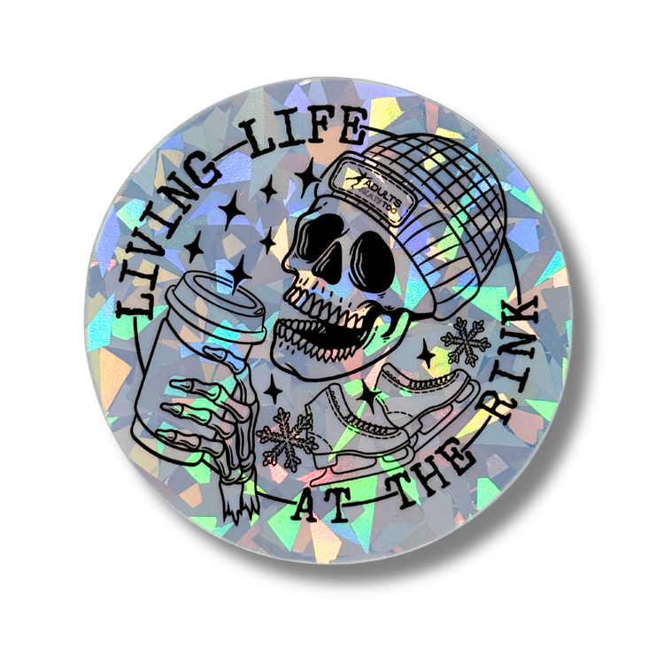 Living Life At The Rink Cracked Holo Stickers - Adults Skate Too LLC