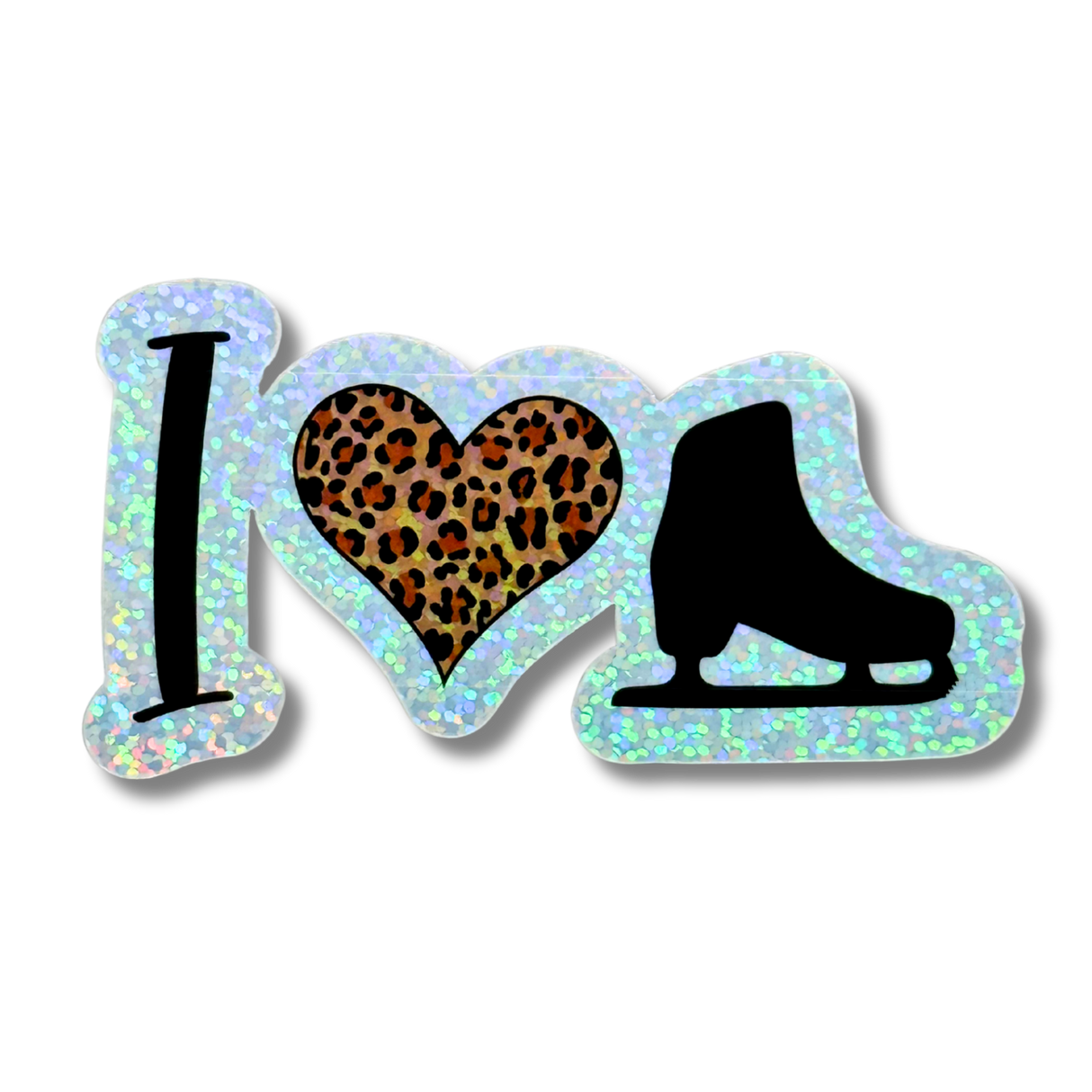 I ❤️ Skating [Leopard] Holo Stickers