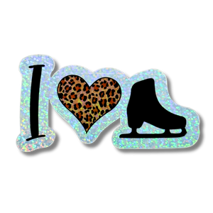 I ❤️ Skating [Leopard] Holo Stickers