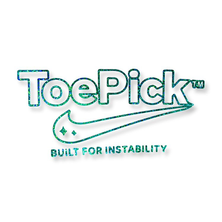 Toepick - Built For Instability Glitter Vinyl Decal - Adults Skate Too LLC