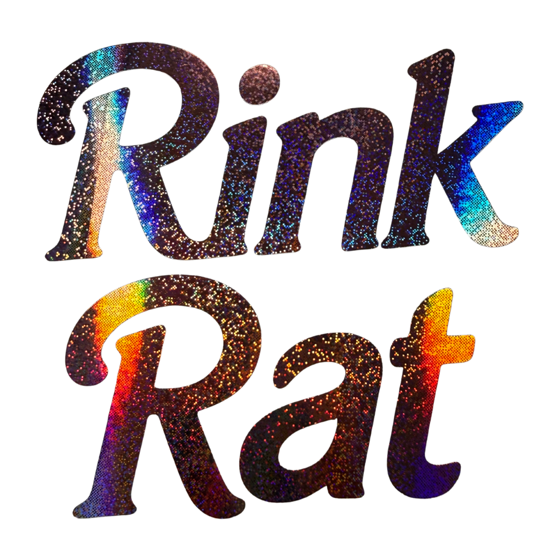 Rink Rat Pink Glitter Vinyl Stickers