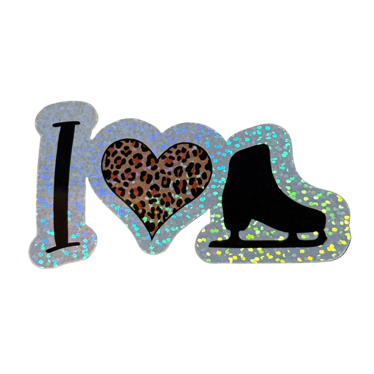 I ❤️ Skating [Leopard] Holo Stickers