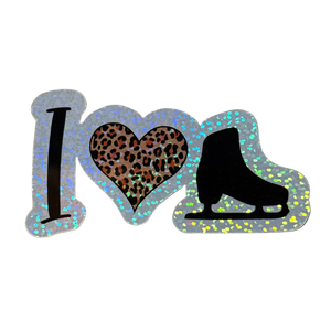 I ❤️ Skating [Leopard] Holo Stickers
