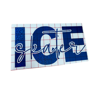 Ice Skater Blue Holo Sparkle Vinyl Decal