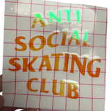 Anti Social Skating Club Vinyl Stickers - Adults Skate Too LLC
