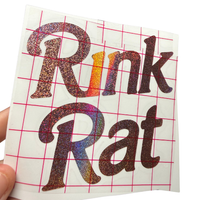Rink Rat Pink Glitter Vinyl Stickers