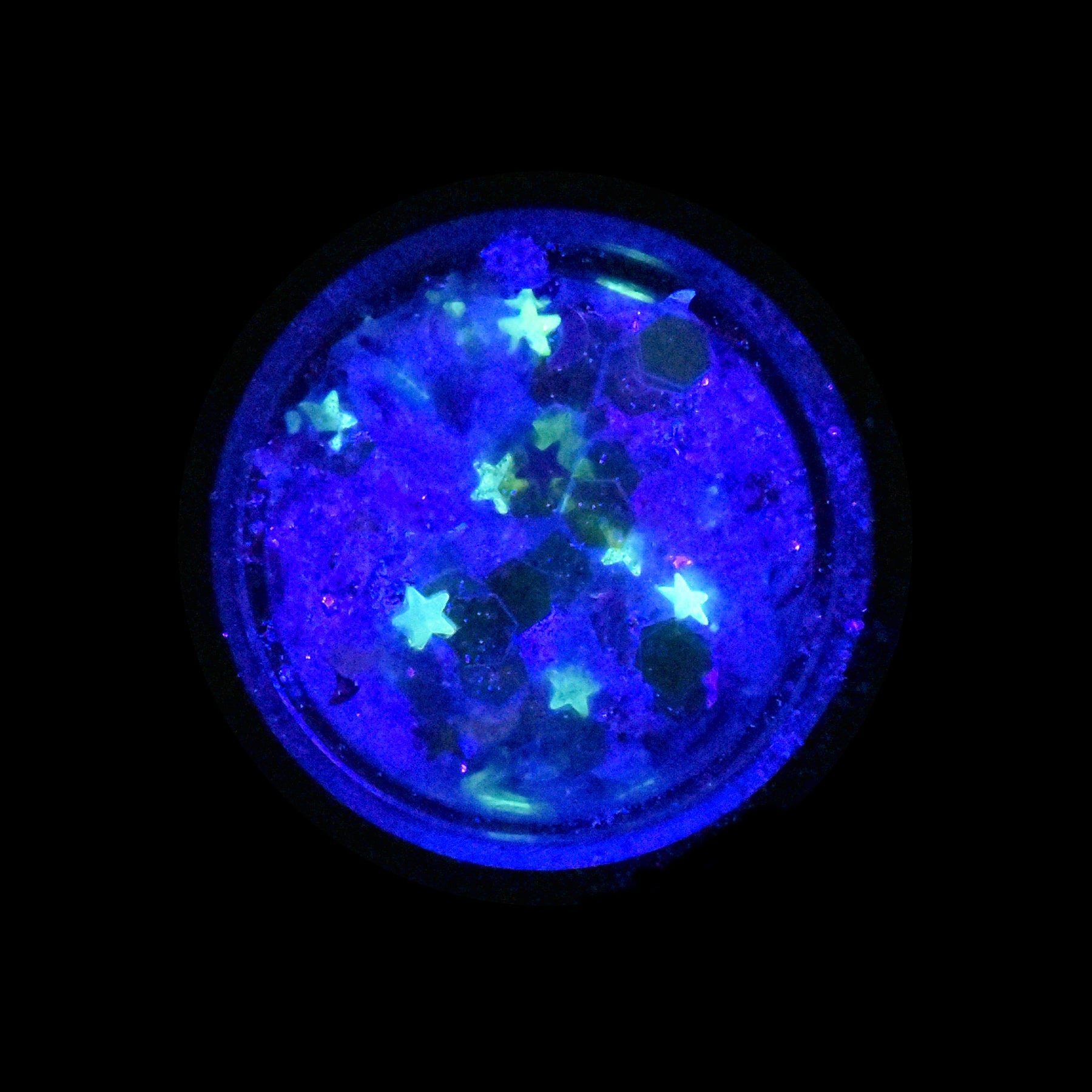 Zenon - Chunky Purple Glitter with Glow-in-Dark Stars and Silver Moons