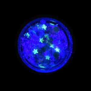 Zenon - Chunky Purple Glitter with Glow-in-Dark Stars and Silver Moons